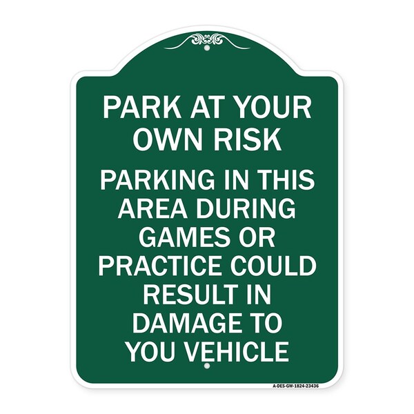 Parking in This Area During Games or Practices Could Result in Damage to Your Vehicle, GW-1824-23436